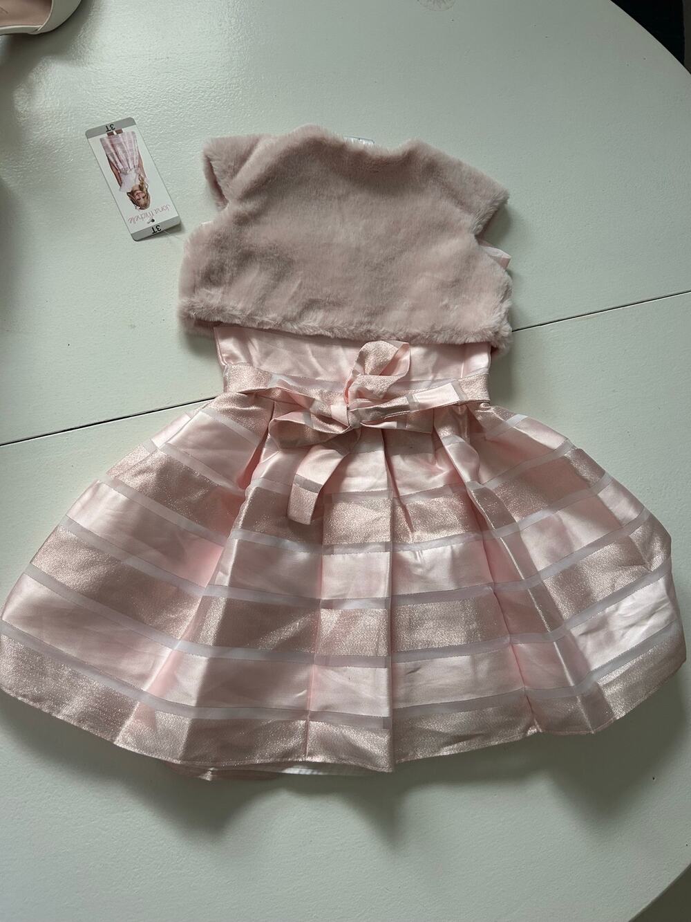 Jona Michelle 3T dress with faux fur jacket NWT